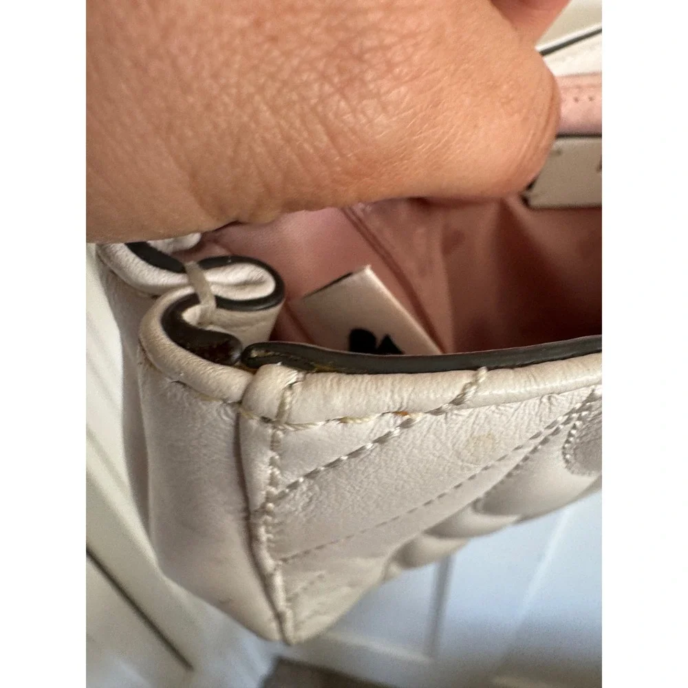 Kate Spade off white leather chain link crossbody bag